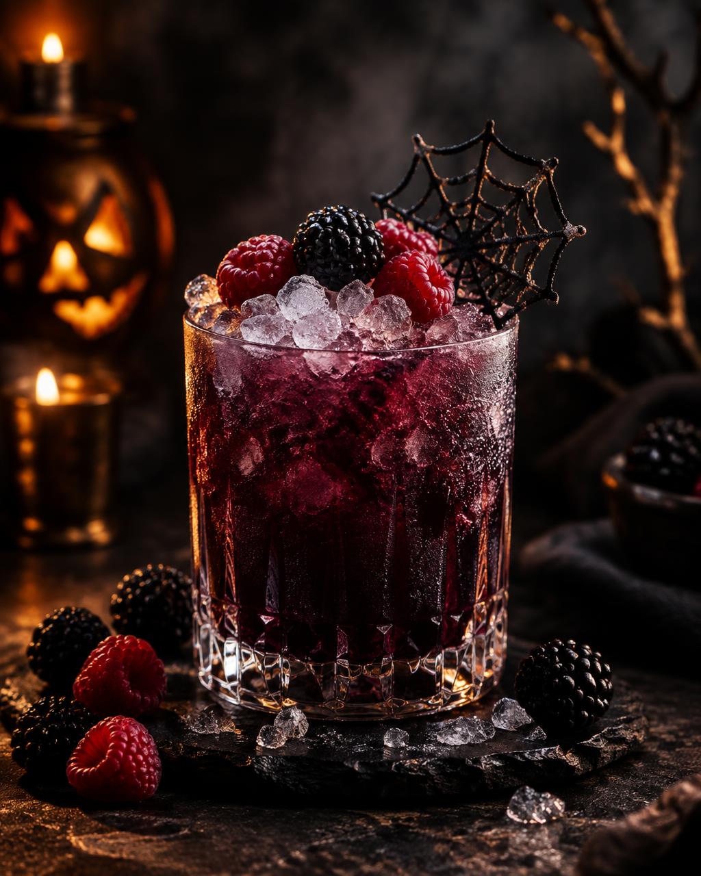 Black Widow Bramble cocktail made with AK Distillery moonshine