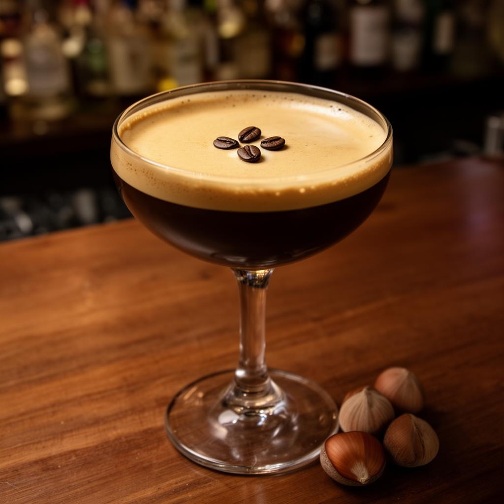 Hazelnut Espresso Martini cocktail made with AK Distillery moonshine