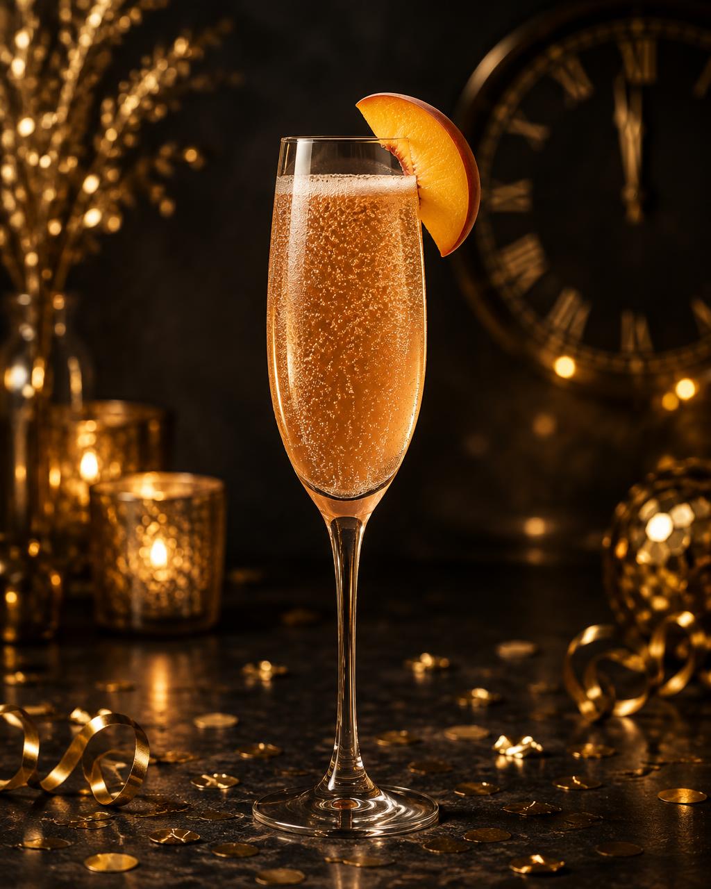 Midnight Peach Royale cocktail made with AK Distillery moonshine