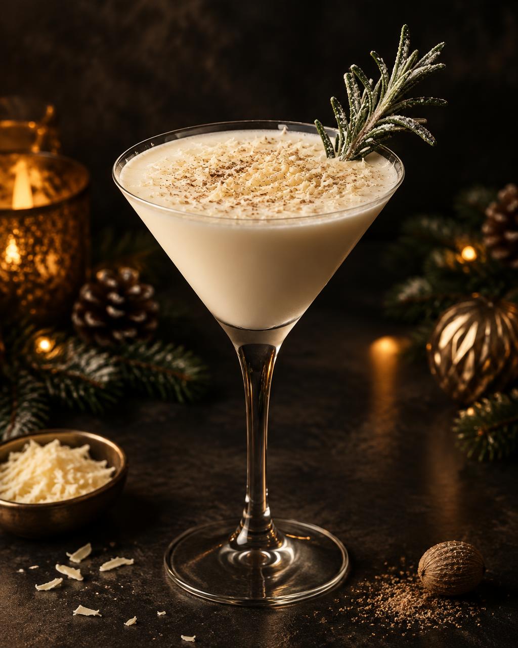 White Christmas cocktail made with AK Distillery moonshine
