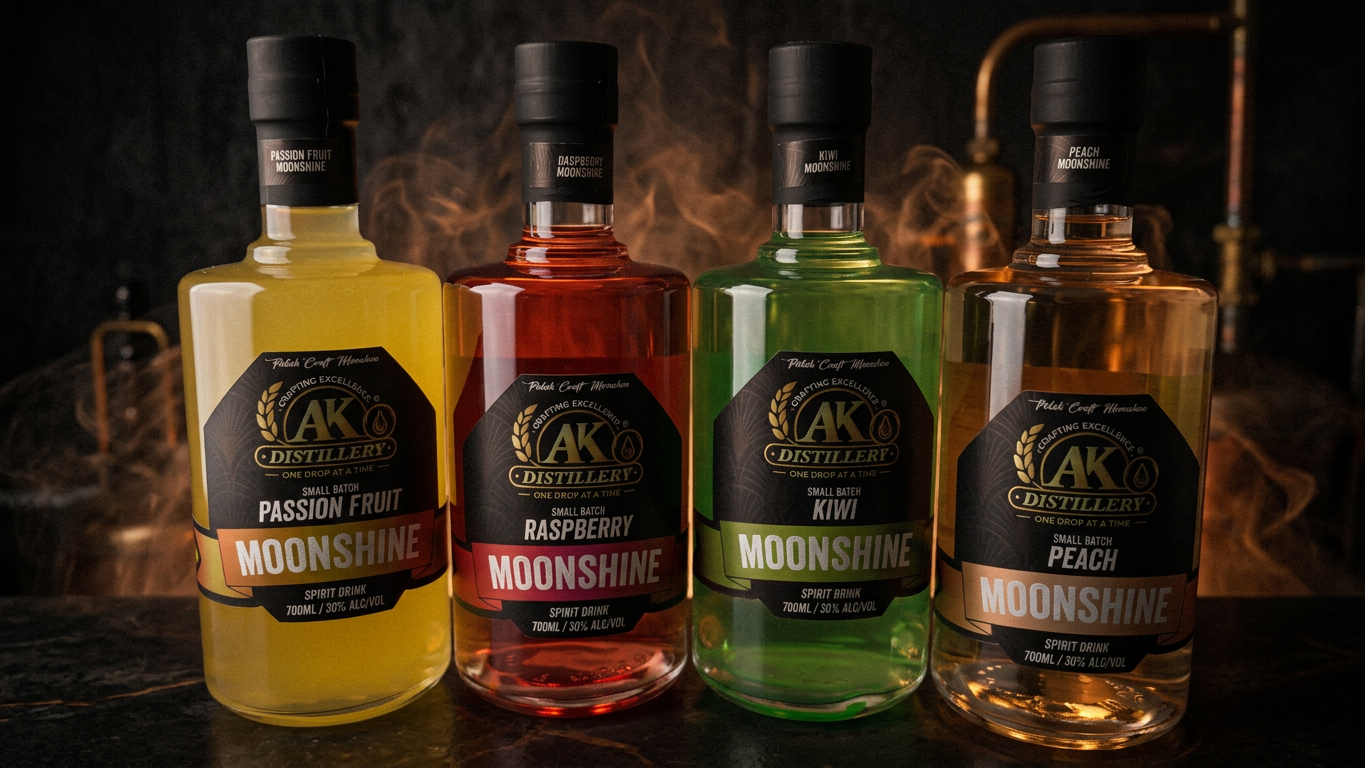 Flavoured moonshine bottle