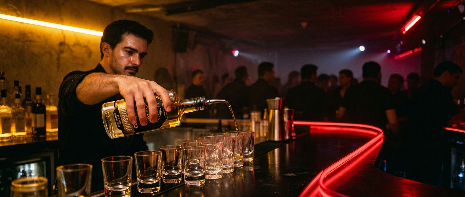 AK Distillery serving guests at a live event